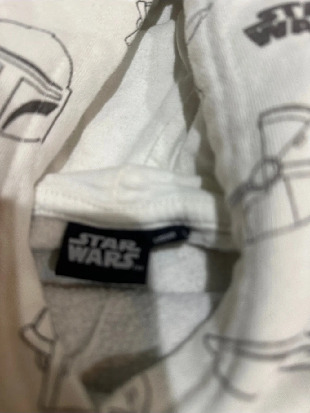 Star Wars White & Black Baby Yoda Graphic Hoodie